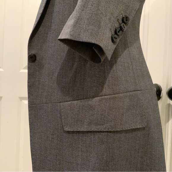 NWOT Designer Long Line Blazer - Fitted - Charcoal Gray - Quiet Luxury - Picture 9 of 16